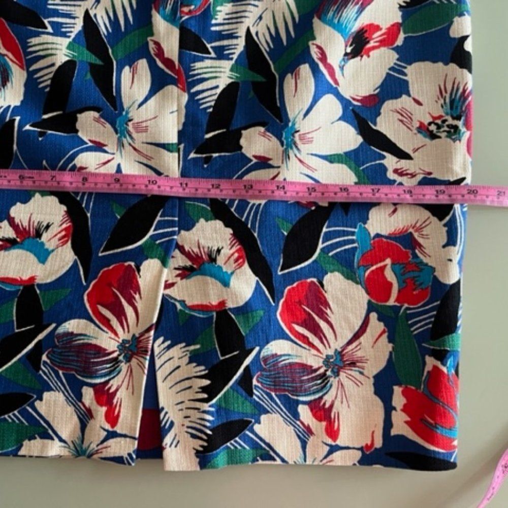 J. Crew Floral Pencil Skirt - Blue and Red - Picture 5 of 15